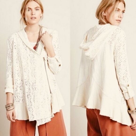 FREE PEOPLE Oversized Lacey Eyelet Cardigan (Sz S) - Picture 1 of 10